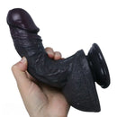 7.48in 9.84in Realistic Ebony Silicone Soft Male Dildo With Detailed Veins