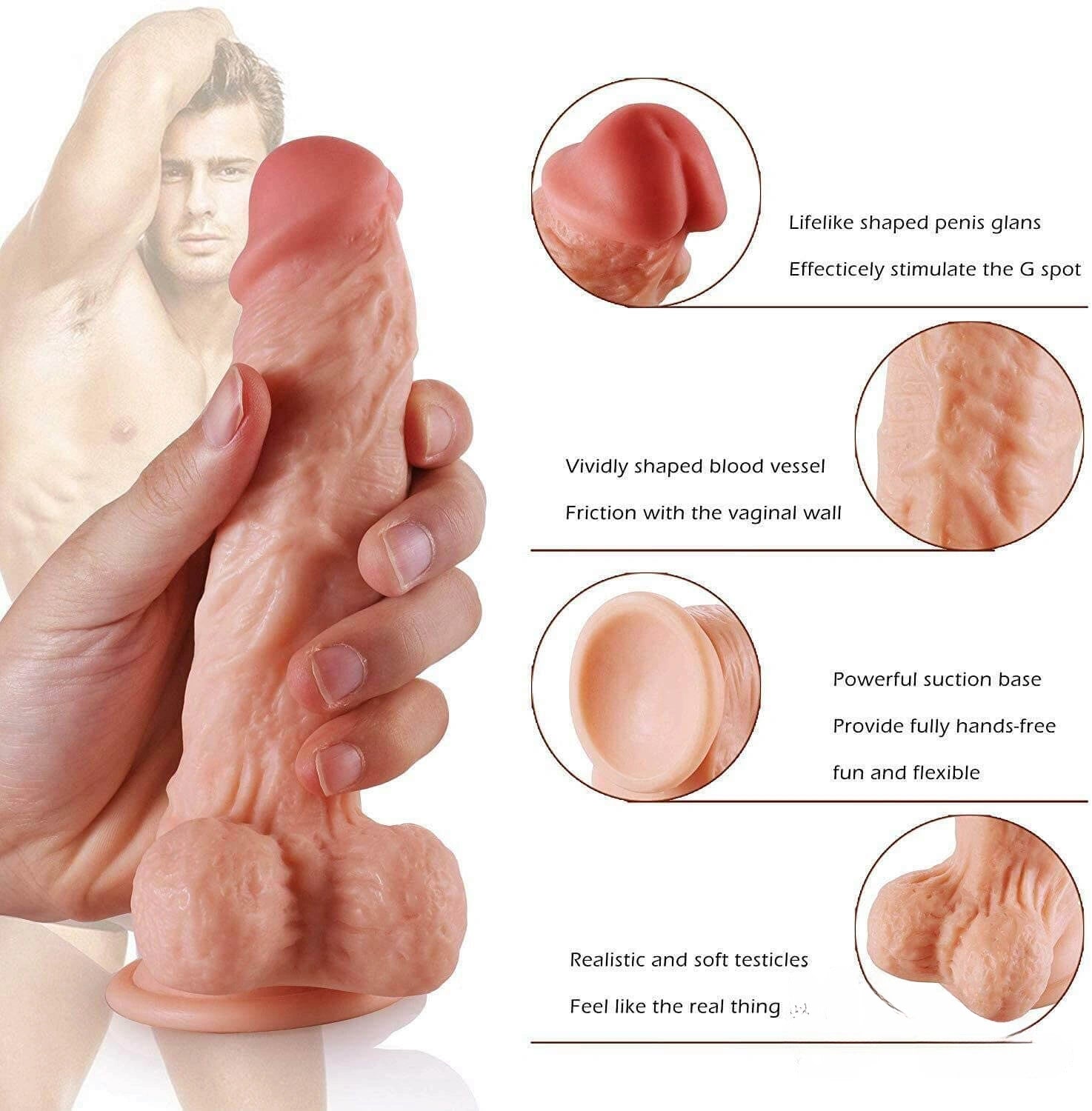 7.48in Automatic Heating Thrusting Vibrating Dildo For Adults