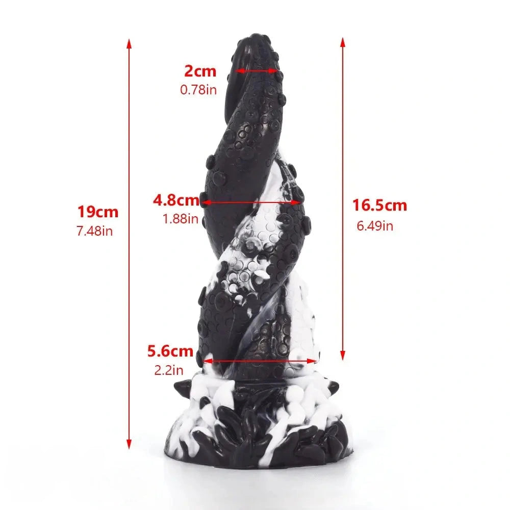7.48in Black Anal Suction Cup Soft Octopus Dildo For Women Men Gay Use