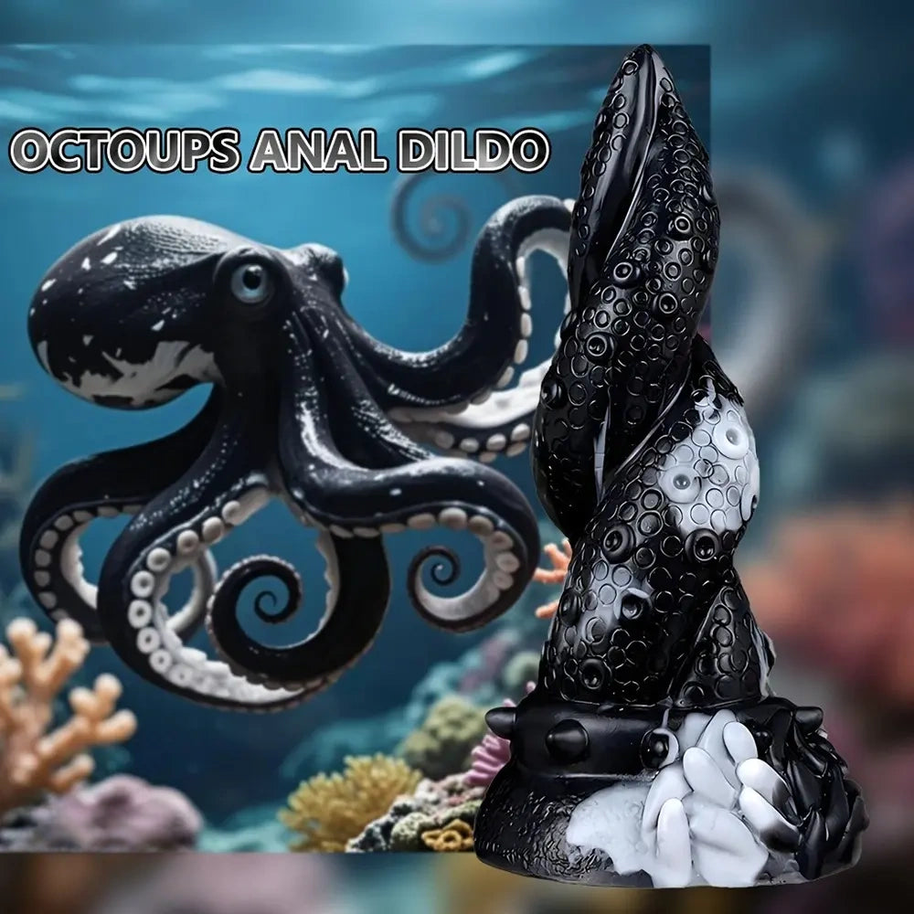 7.48in Black Anal Suction Cup Soft Octopus Dildo For Women Men Gay Use