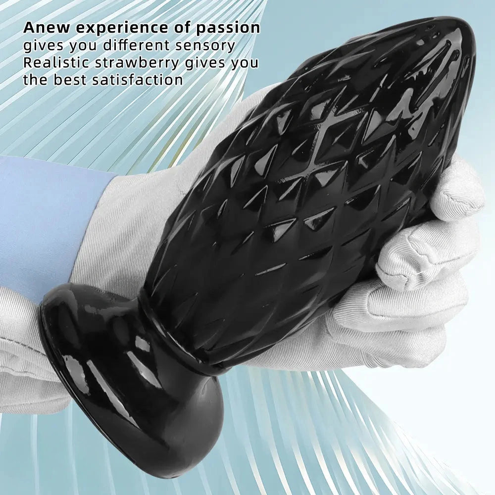 7.48in Black PVC Butt Plug Dildo For Men And Women Sexual Intimate Fun