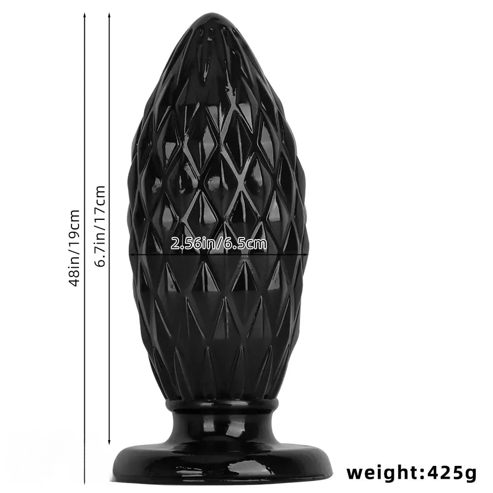 7.48in Black PVC Butt Plug Dildo For Men And Women Sexual Intimate Fun