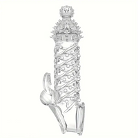 7.48in Clear Anatomy Spiked Penis Sleeve Dildo For Prostate Massage