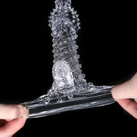 7.48in Clear Anatomy Spiked Penis Sleeve Dildo For Prostate Massage