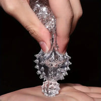 7.48in Clear Anatomy Spiked Penis Sleeve Dildo For Prostate Massage