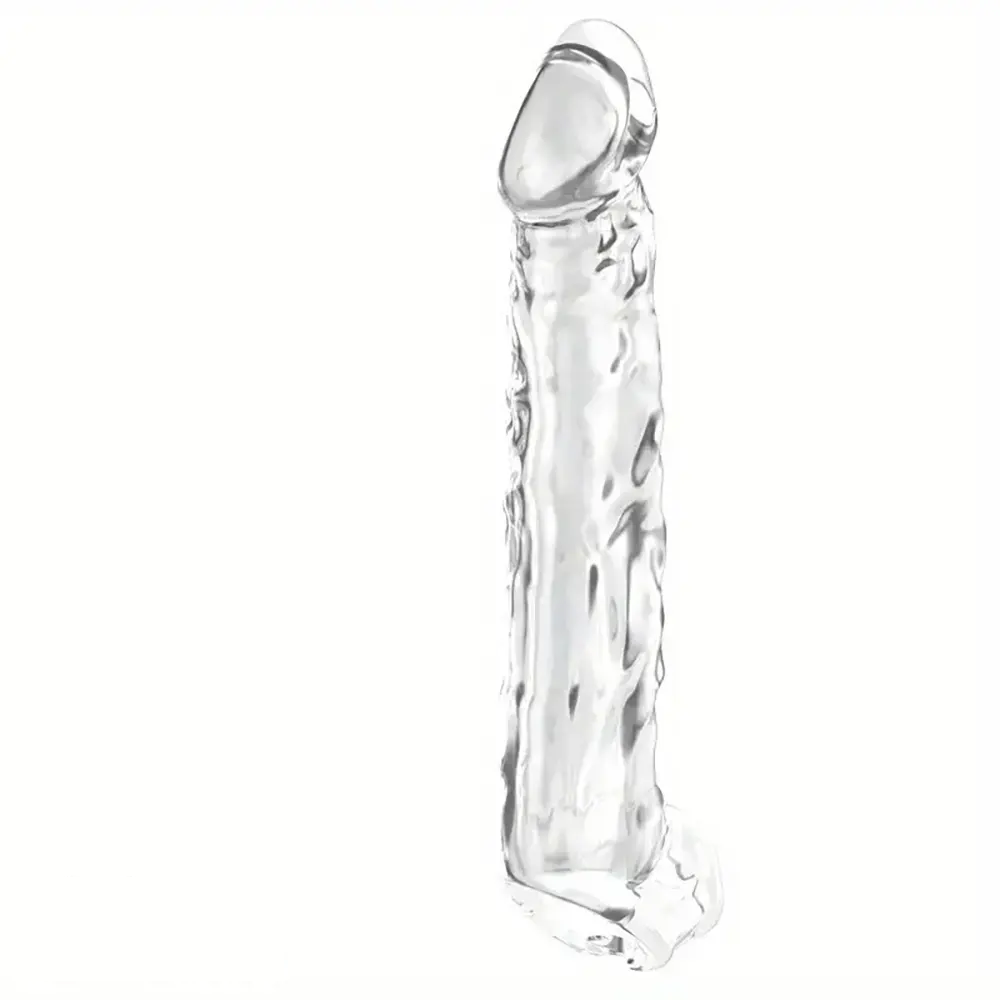 7.48in Clear Penis Sleeve Dildo For Cock Enlargement Anal Men Sex Toy