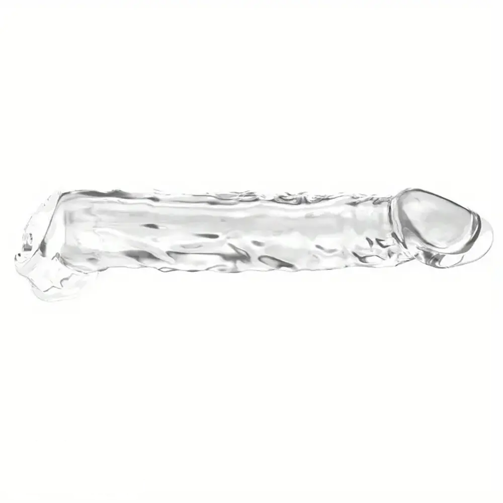 7.48in Clear Penis Sleeve Dildo For Cock Enlargement Anal Men Sex Toy