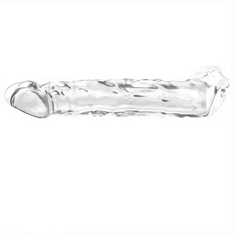 7.48in Clear Penis Sleeve Dildo For Cock Enlargement Anal Men Sex Toy