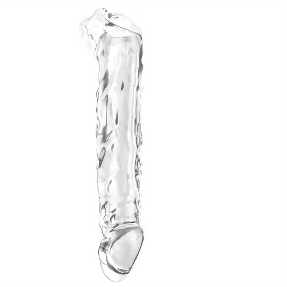 7.48in Clear Penis Sleeve Dildo For Cock Enlargement Anal Men Sex Toy