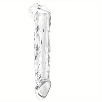 7.48in Clear Penis Sleeve Dildo For Cock Enlargement Anal Men Sex Toy