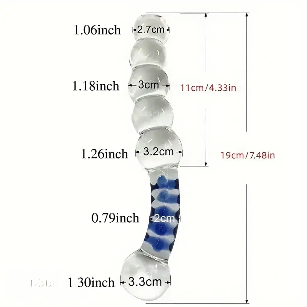 7.48in Clear Real Glass Crystal Dildo For G-Spot Vaginal Sex Stimulation
