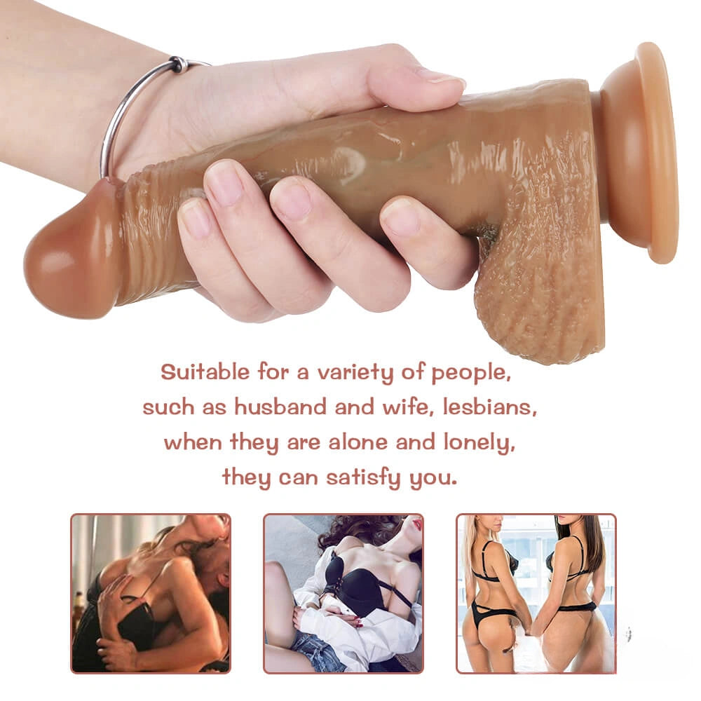 7.48in Cute Lifelike Women Dildo Food Grade Silica Gel Sex Toy
