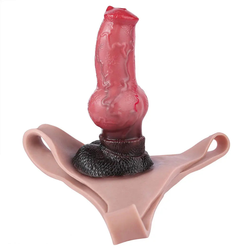 7.48in Dog Knot Dildo Panty Strapon Penis Sleeve Cock Sheath Sex Toy