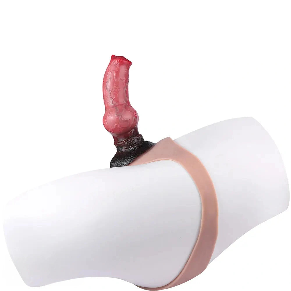 7.48in Dog Knot Dildo Panty Strapon Penis Sleeve Cock Sheath Sex Toy