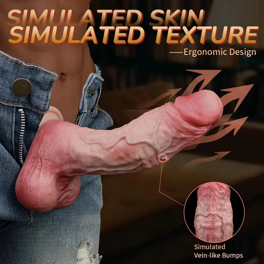 7.48in Double-Layer Flexible Liquid Silicone Simulated Penis Dildo For Sex