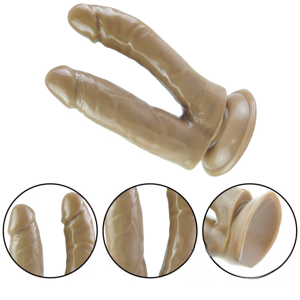 7.48in Double Realistic Dildo With Sucker For Female Using