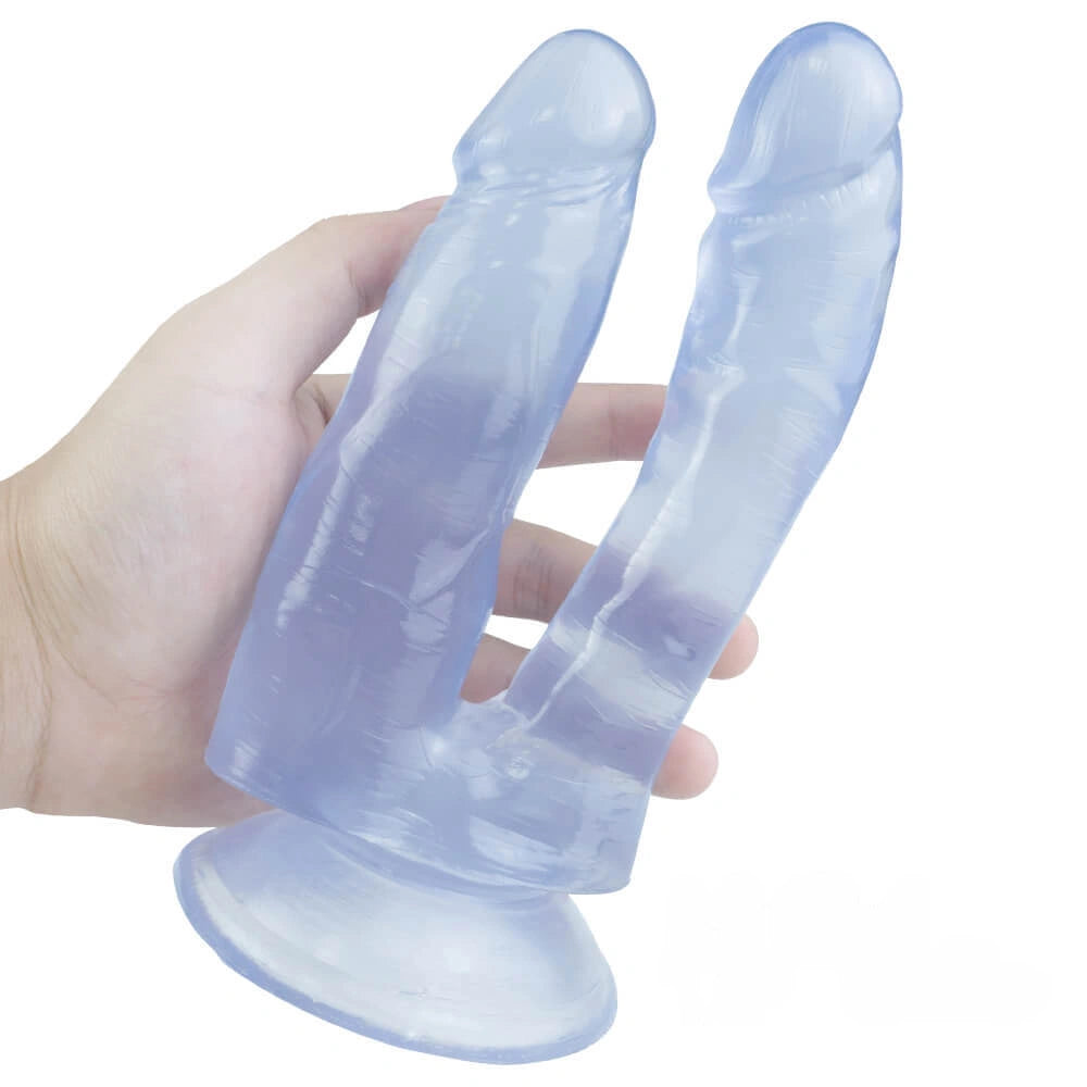 7.48in Double Realistic Dildo With Sucker For Female Using