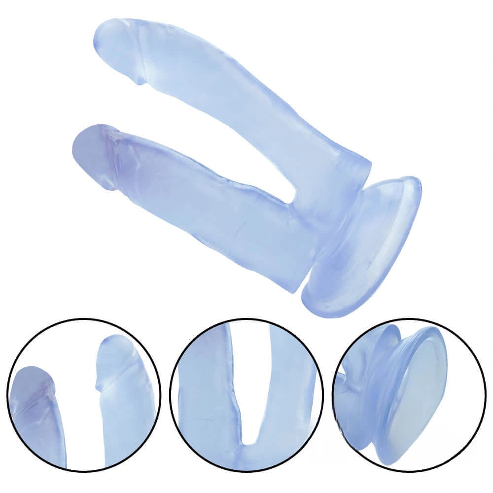 7.48in Double Realistic Dildo With Sucker For Female Using