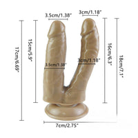 7.48in Double Realistic Dildo With Sucker For Female Using