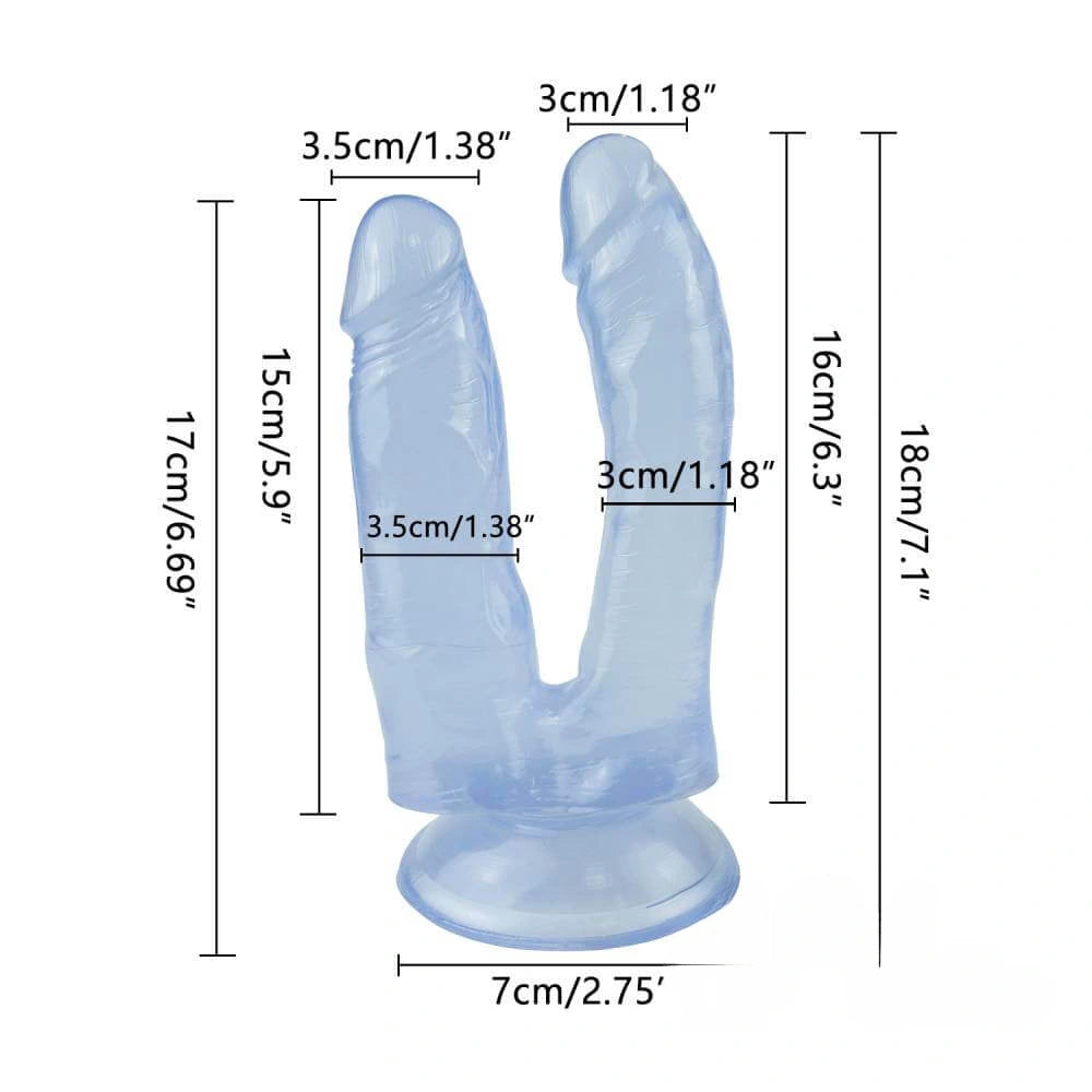 7.48in Double Realistic Dildo With Sucker For Female Using
