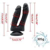 7.48in Double Realistic Dildo With Sucker For Female Using
