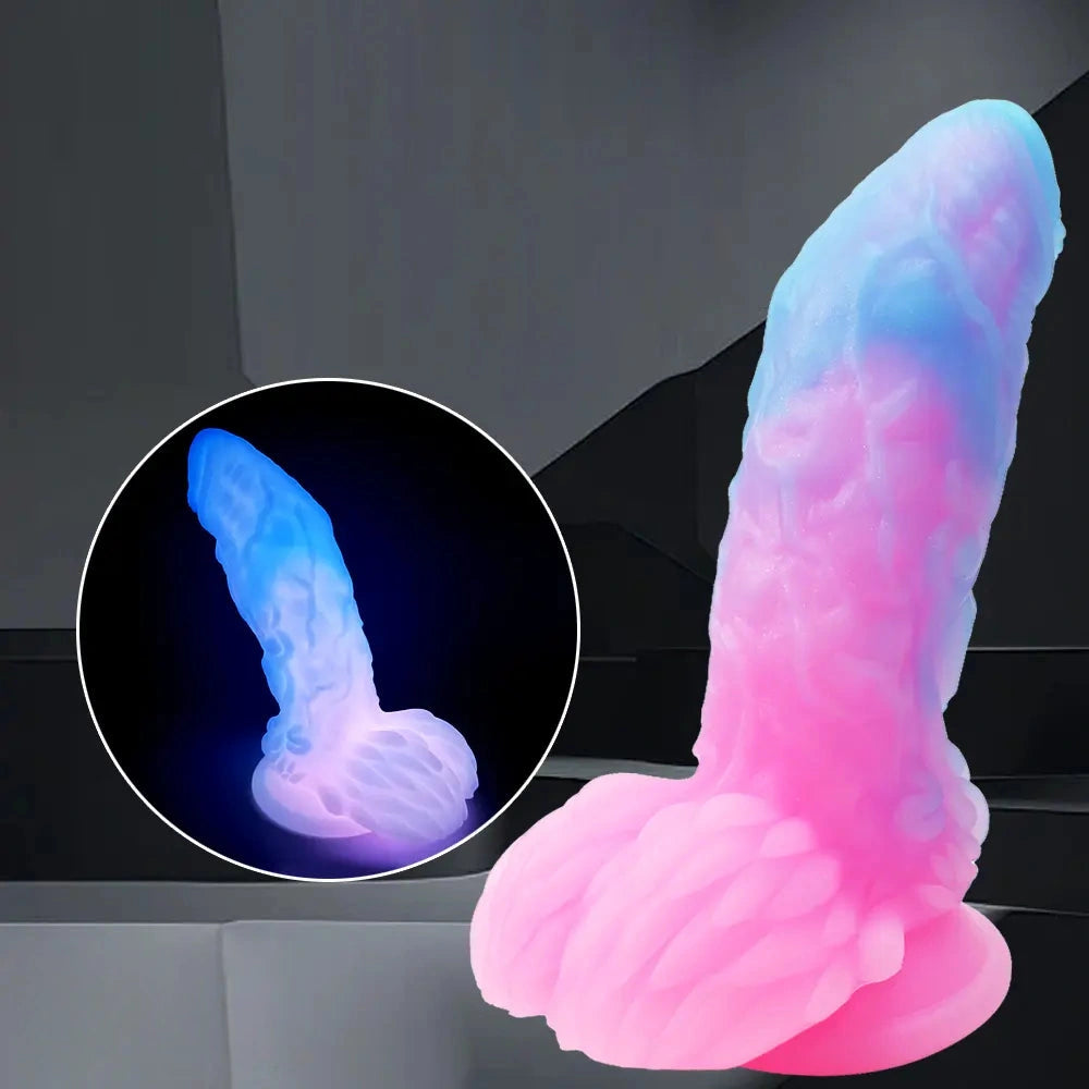 7.48in Dragon Silicone Soft Luminous Dildo Suction Cup Dick Sex Toy