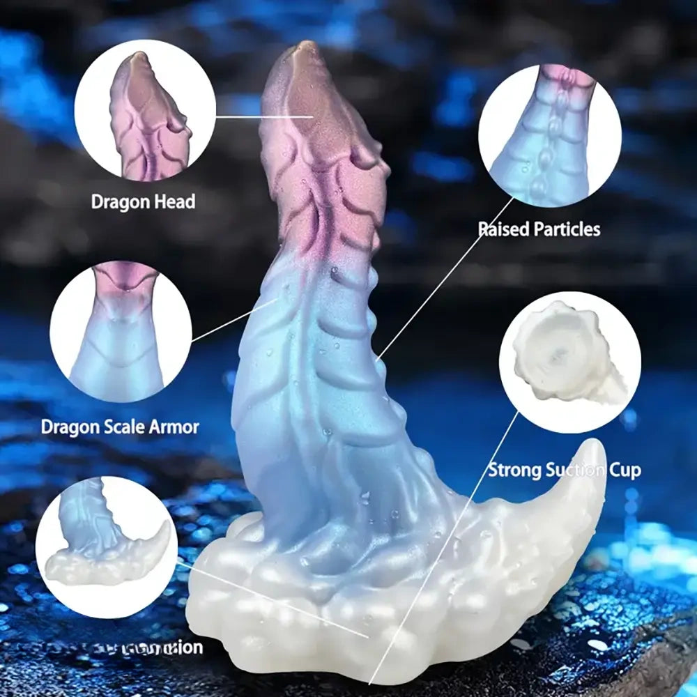 7.48in Dragon Soft Silicone Animal Cock Dildo For Anal Using Sex