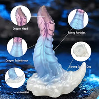 7.48in Dragon Soft Silicone Animal Cock Dildo For Anal Using Sex