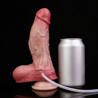 7.48in Dual Density Silicone Ejaculating Dildo Male Female Penis Anal Toy