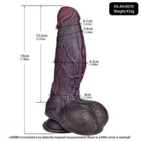 7.48in Dual Density Silicone Soft Real Cock Dildo For G Spot and Anal Play
