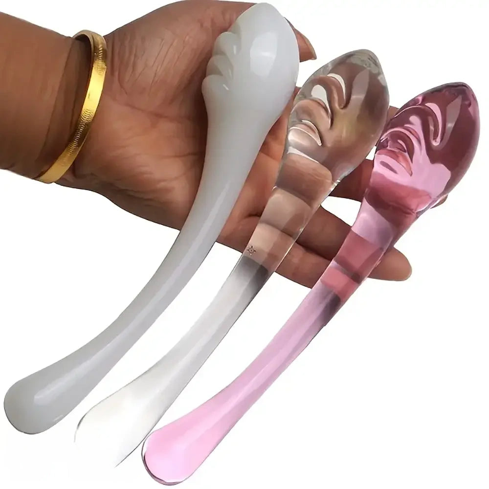 7.48in Durable Hygienic Glass Elegant Handheld Dildo For Couples