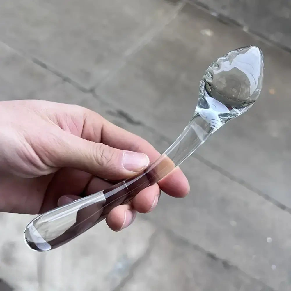 7.48in Durable Hygienic Glass Elegant Handheld Dildo For Couples