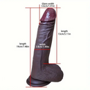 7.48in Ebony Real Dildo Silicone Soft Adult Fake Penis Anal Love Sex Toy