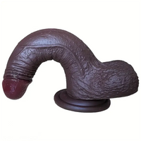 7.48in Ebony Real Dildo Silicone Soft Adult Fake Penis Anal Love Sex Toy