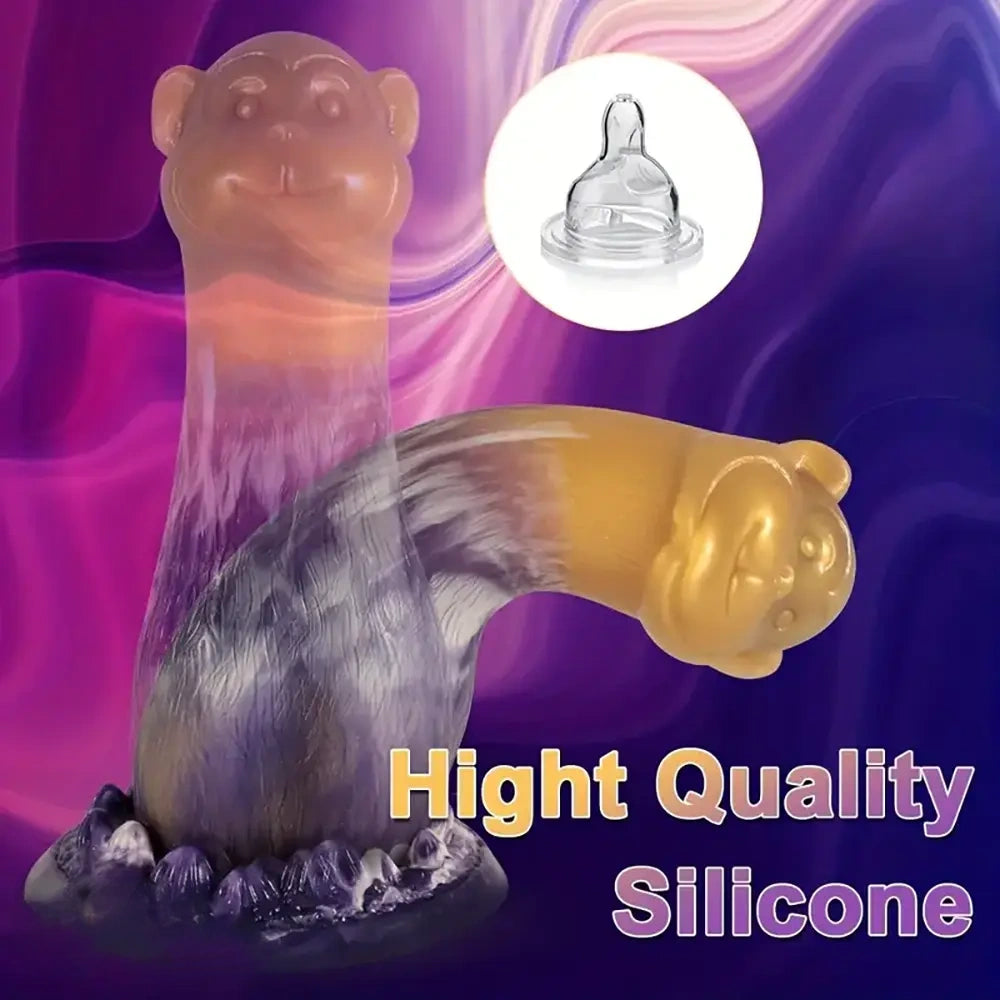 7.48in Exotic Thick Monkey Fantasy Soft Dildo With Suction Cup Penis