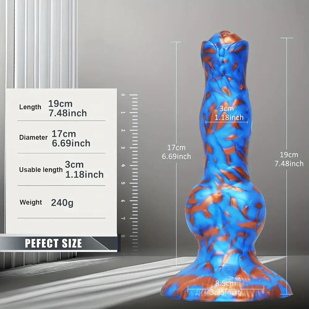 7.48in Fantasy Knot Dog Dildo For Women Silicone Thick Soft Realistic Dildo