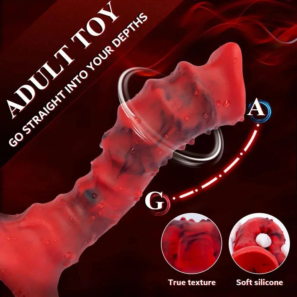 7.48in Fantasy Monster Exotic Alien Silicone Soft Suction Cup Dildo