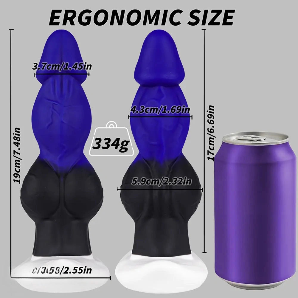 7.48in Fantasy Silicone Dildo For G-spot Anus Dual Pleasure Men Lesbian