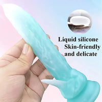 7.48in Glow-in-the-Dark Cucumber Liquid Silicone Realistic Dual-Use Dildo