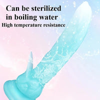 7.48in Glow-in-the-Dark Cucumber Liquid Silicone Realistic Dual-Use Dildo