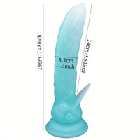 7.48in Glow-in-the-Dark Cucumber Liquid Silicone Realistic Dual-Use Dildo