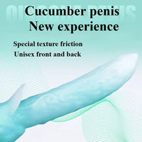 7.48in Glow-in-the-Dark Cucumber Liquid Silicone Realistic Dual-Use Dildo