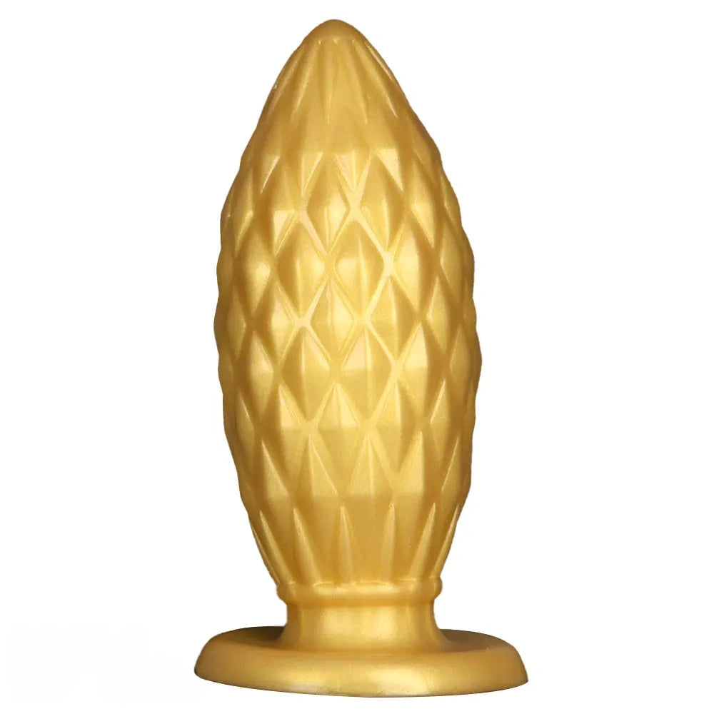 7.48in Gold Silicone Soft Butt Plug Dildo For Men And Women Sexual Toy