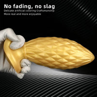 7.48in Gold Silicone Soft Butt Plug Dildo For Men And Women Sexual Toy