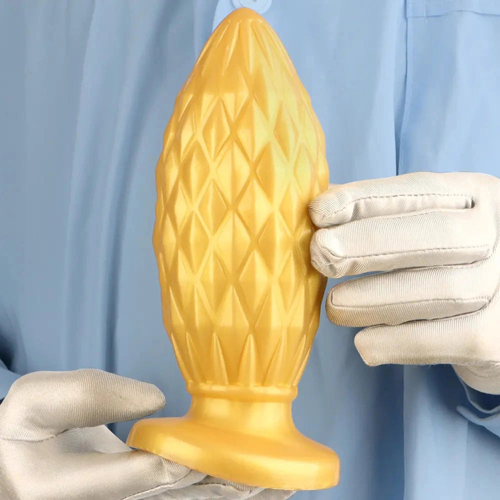 7.48in Gold Silicone Soft Butt Plug Dildo For Men And Women Sexual Toy