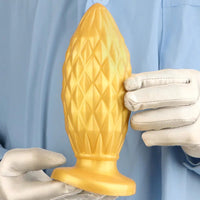 7.48in Gold Silicone Soft Butt Plug Dildo For Men And Women Sexual Toy