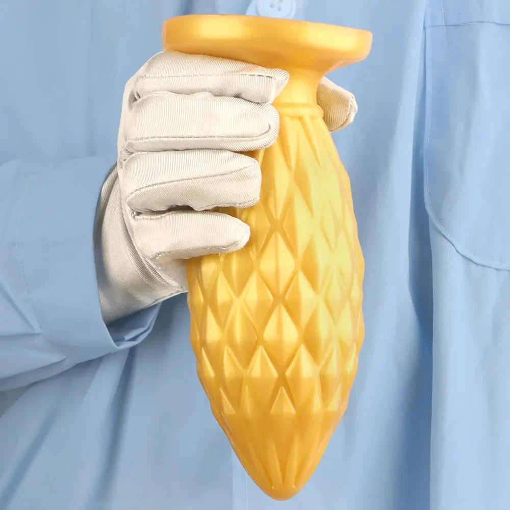 7.48in Gold Silicone Soft Butt Plug Dildo For Men And Women Sexual Toy