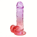 7.48in Gradient Clear Jelly Dildo With Strong Suction Cup For G-spot Sex