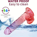 7.48in Gradient Clear Jelly Dildo With Strong Suction Cup For G-spot Sex