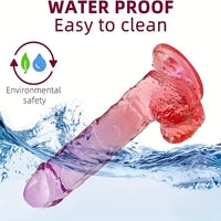 7.48in Gradient Clear Jelly Dildo With Strong Suction Cup For G-spot Sex